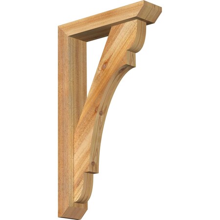 Ekena Millwork Olympic Slat Rough Sawn Bracket w/ Offset Brace, Western Red Cedar, 4"W x 16"D x 28"H BKT0402X16X28OLY06RWR